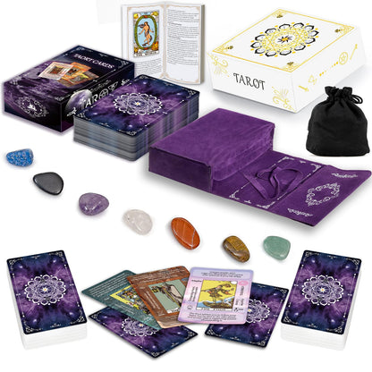 Tarot Kit with Crystals, Cloth, Pouch