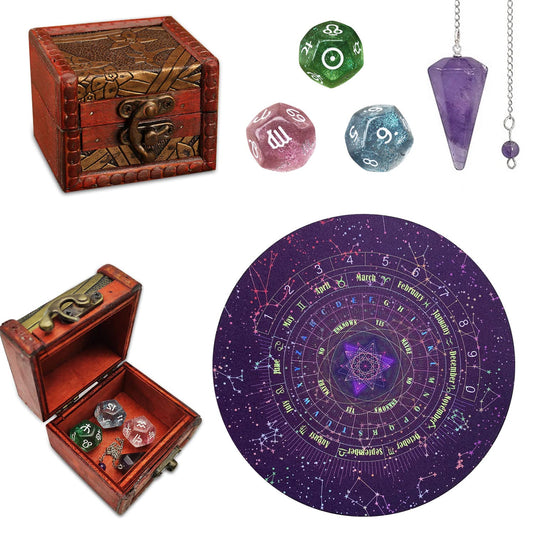 MysticAura Pendulum Tarot Set with Amethyst & Wooden Box