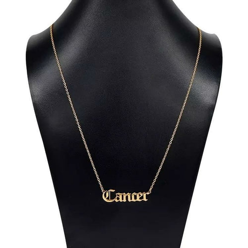 Old English Zodiac Necklace | Choose Your Sign