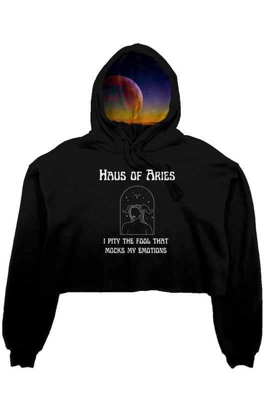 ARIES Cosmic Crop Hoodie in BLACK - MARS