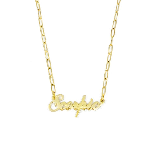18k Gold Paperclip Chain Zodiac Necklace