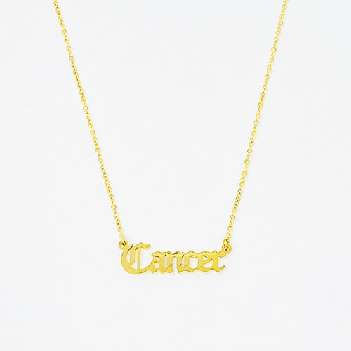 Old English Zodiac Necklace | Choose Your Sign