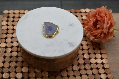 Goddess Divine Wooden Box with Marble Lid & Crystal Decor