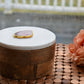 Goddess Divine Wooden Box with Marble Lid & Crystal Decor