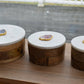 Goddess Divine Wooden Box with Marble Lid & Crystal Decor