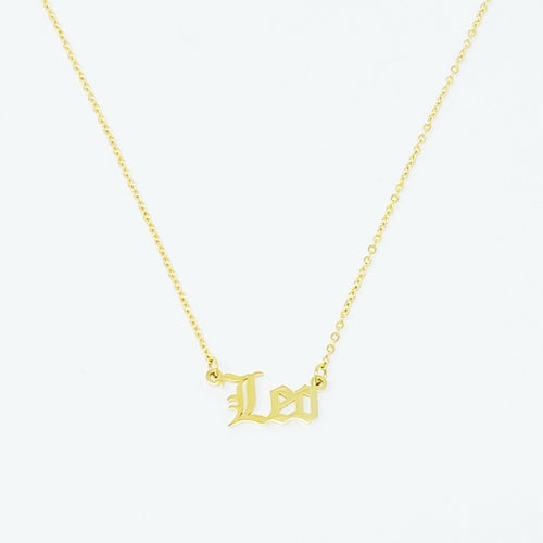 Old English Zodiac Necklace | Choose Your Sign