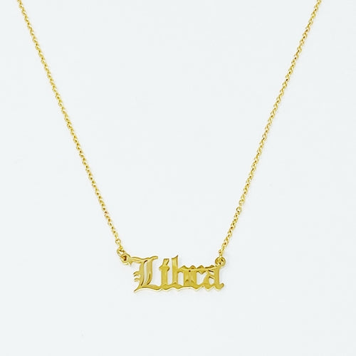 Old English Zodiac Necklace | Choose Your Sign