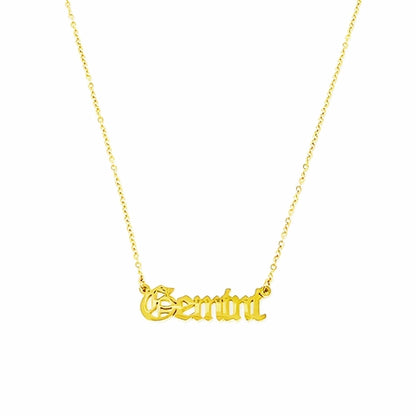 Old English Zodiac Necklace | Choose Your Sign