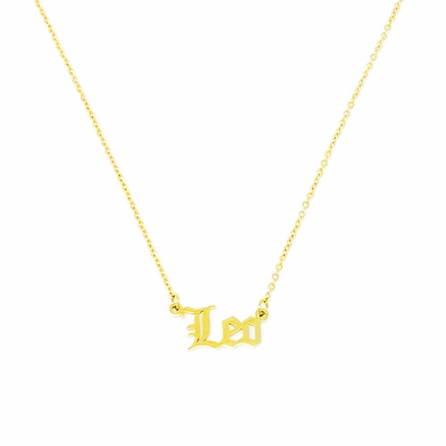 Old English Zodiac Necklace | Choose Your Sign