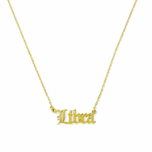 Old English Zodiac Necklace | Choose Your Sign
