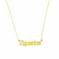 Old English Zodiac Necklace | Choose Your Sign