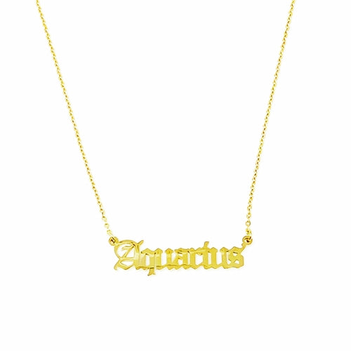 Old English Zodiac Necklace | Choose Your Sign