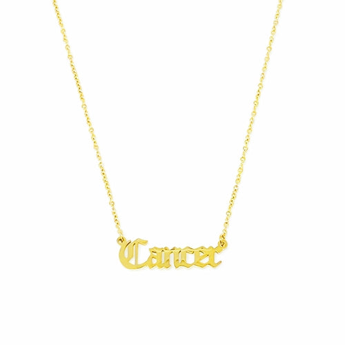 Old English Zodiac Necklace | Choose Your Sign