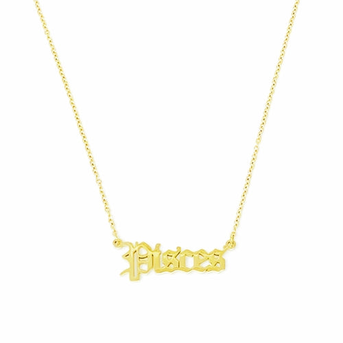 Old English Zodiac Necklace | Choose Your Sign