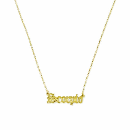 Old English Zodiac Necklace | Choose Your Sign