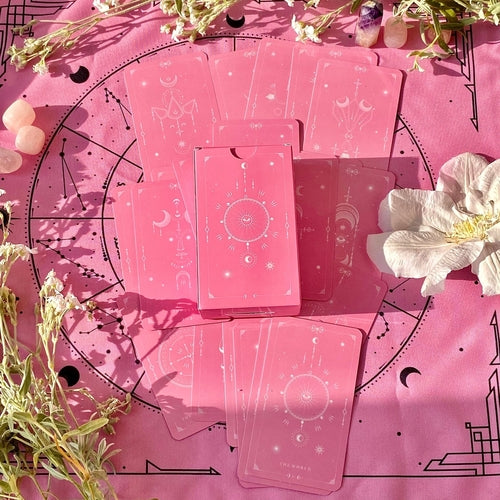 Pink Tarot Cloth for Spread